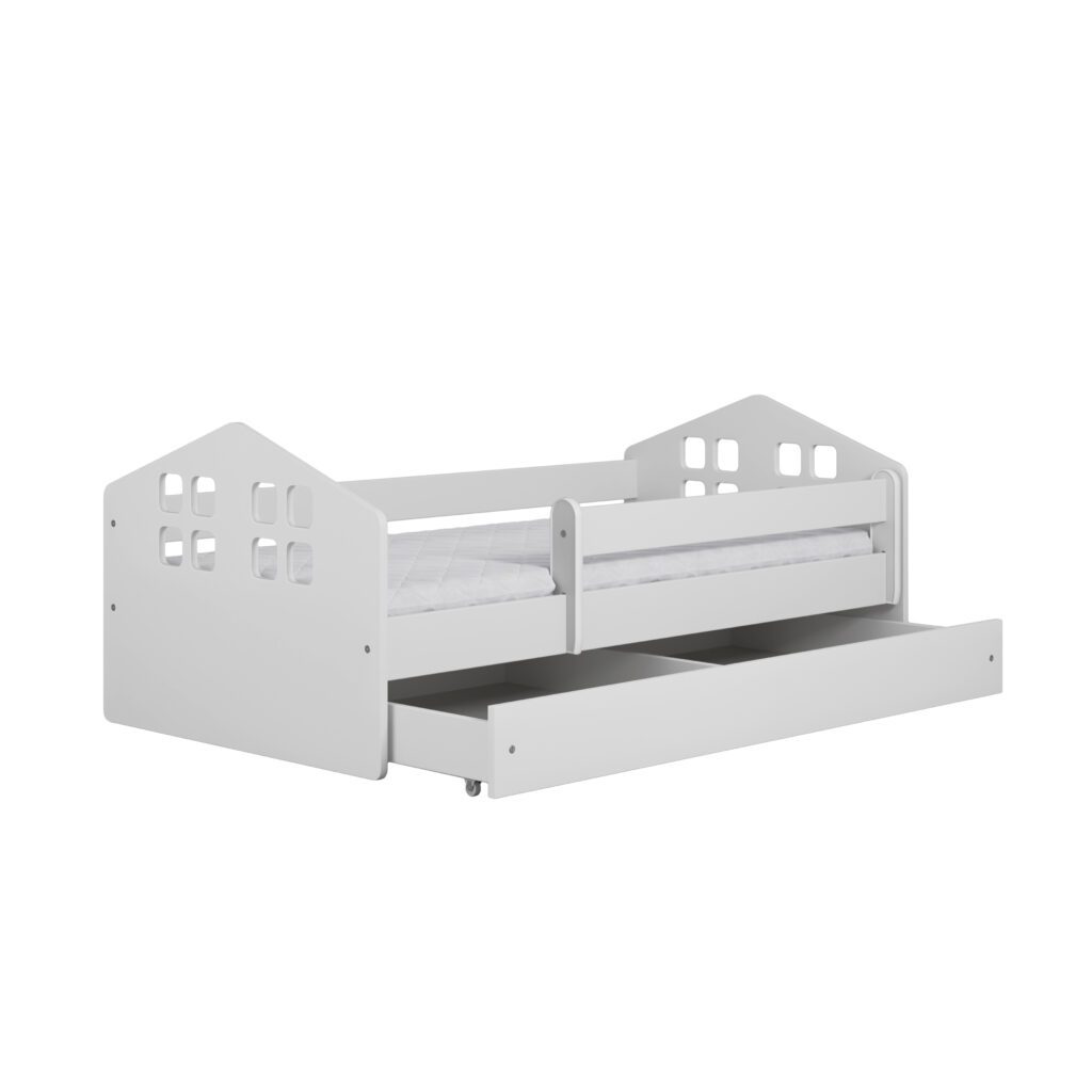 Lit classique NOAH forme maison chambre enfant mixte tendance