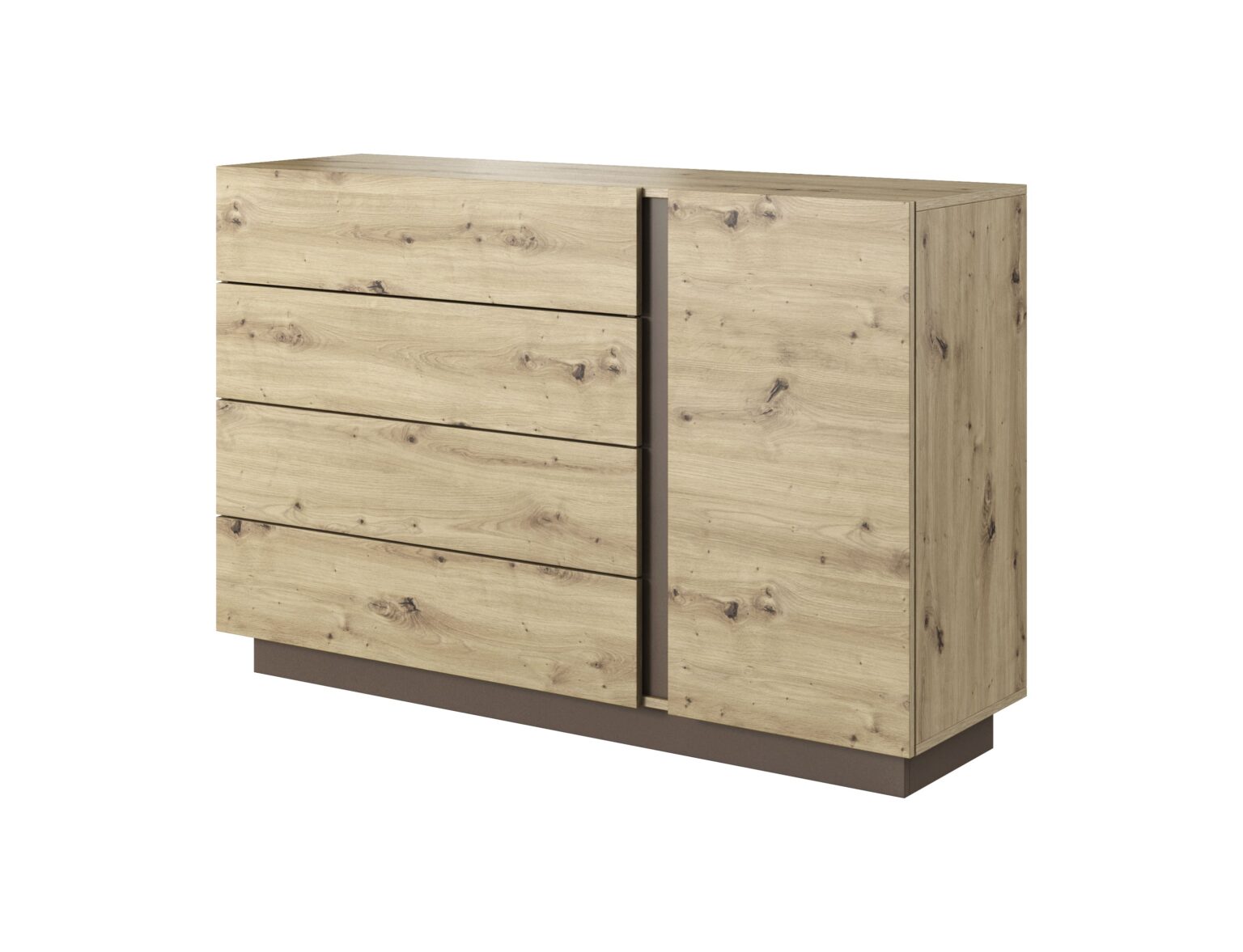 Commode BRYCE Chêne et gris - Salon KAMAZZA