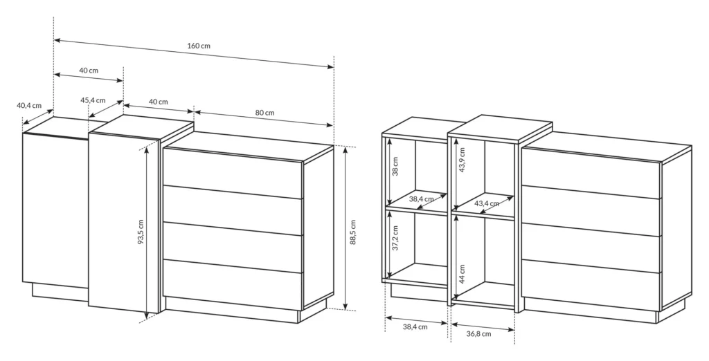 Commode 4 tiroirs ALMOSA