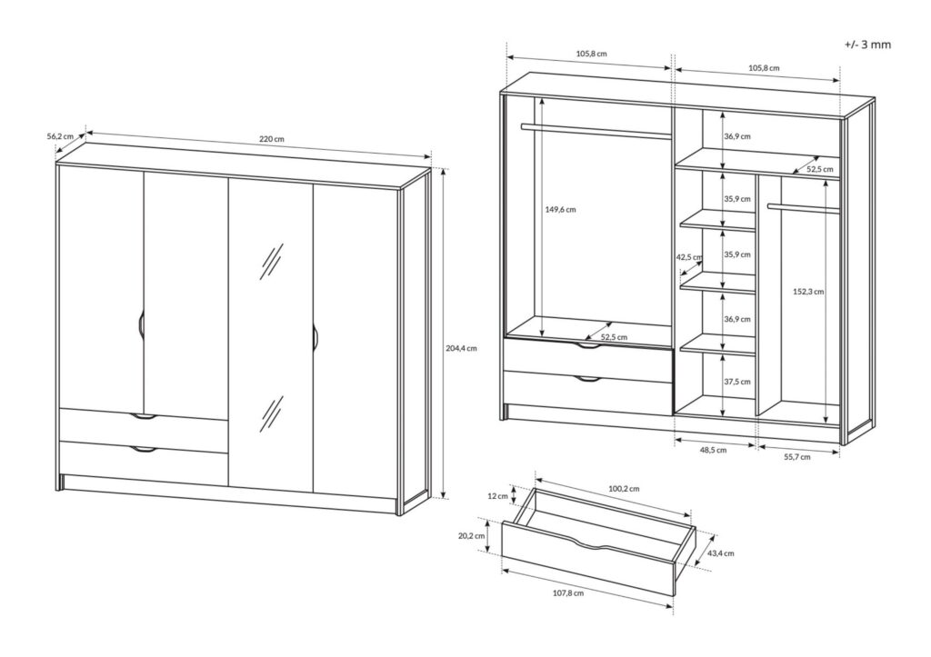 Croquis armoire STOCKHOLM KAMAZZA