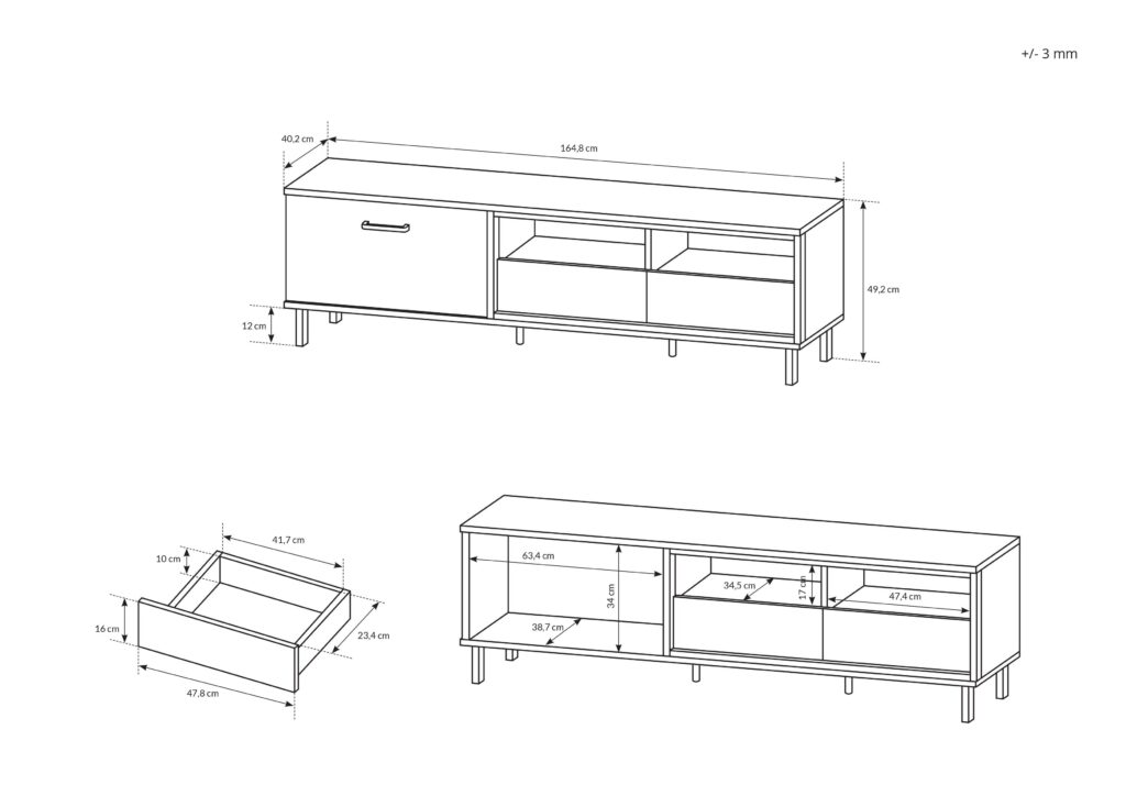 Schéma croquis meuble télé salon KAMAZAA