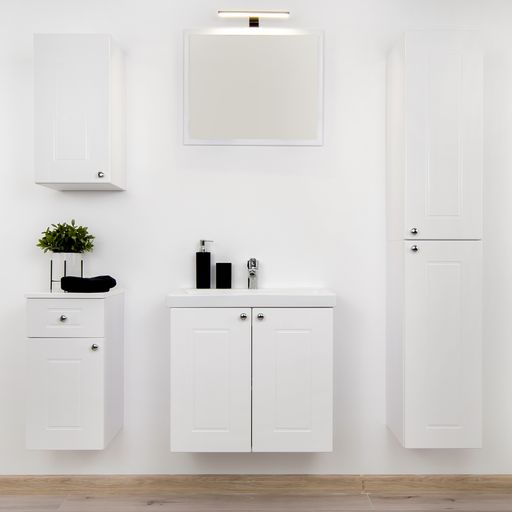 Meuble de Salle de Bain 2 portes 60 cm Blanc – ROMA