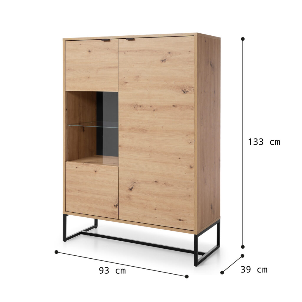 Vitrine 90 cm CELINE fonctionnel avec ses rangements