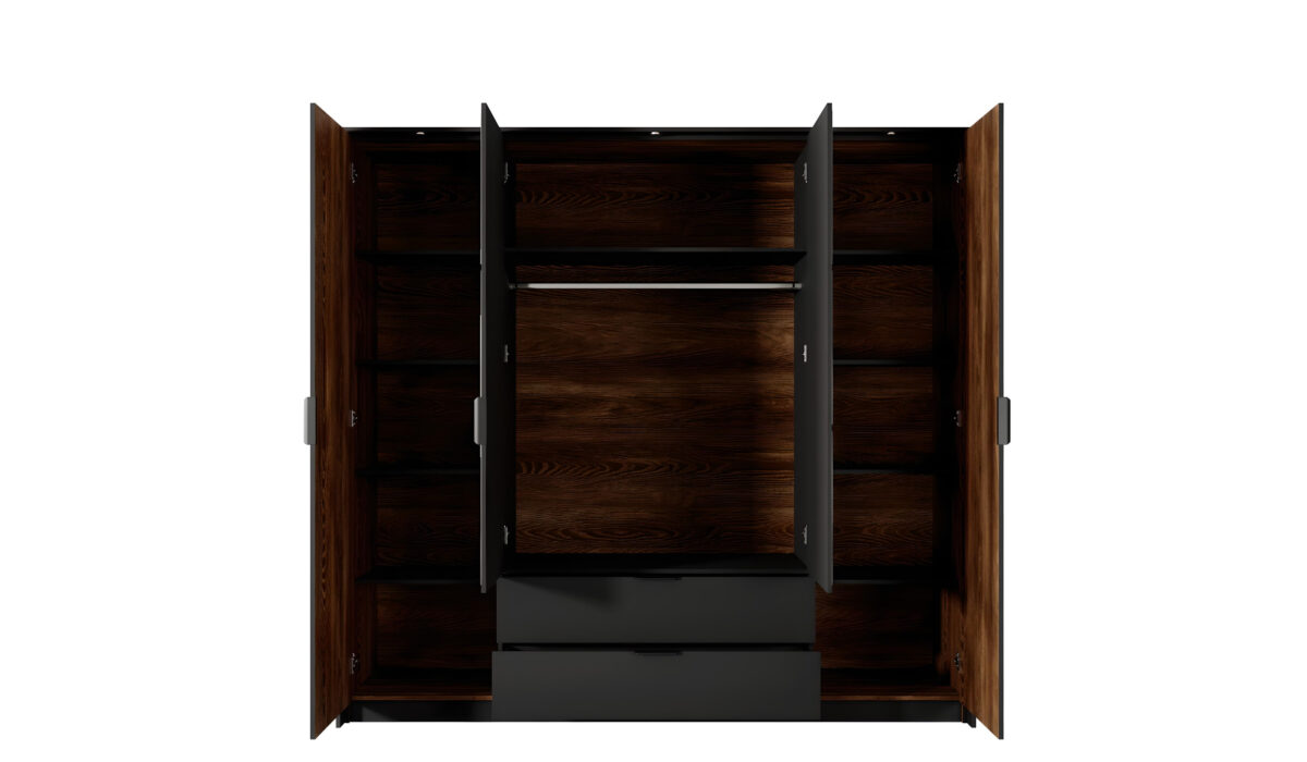 Armoire LONDON nombreux rangements KAMAZZA