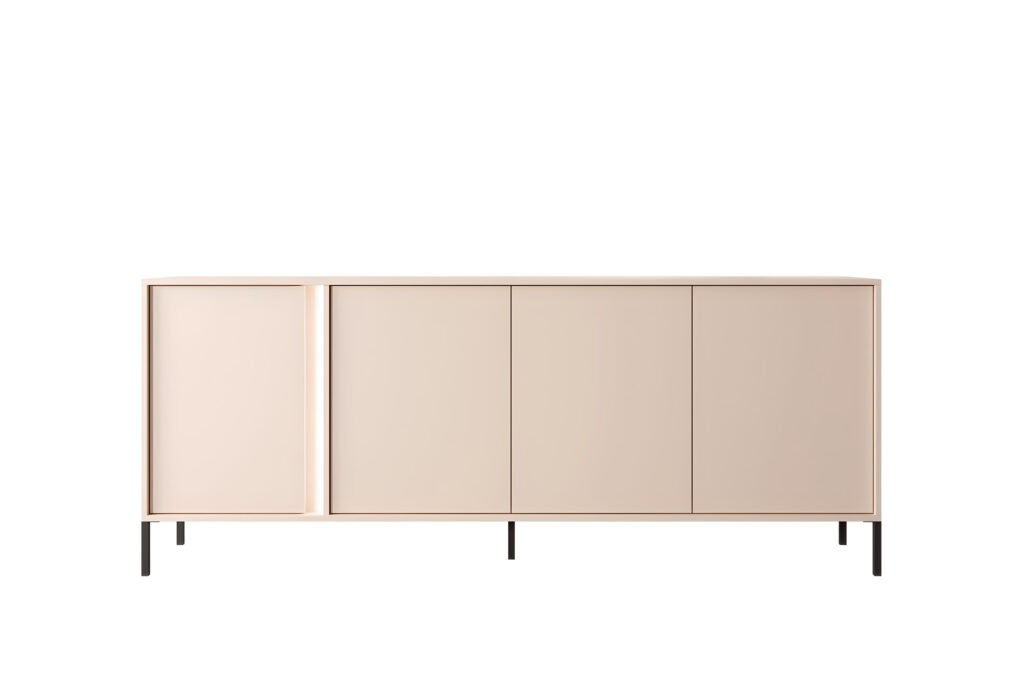 Buffet beige 4 portes 200 cm LIXIA