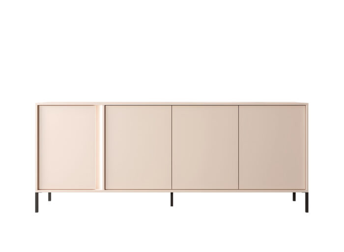 Buffet 4 portes pieds métal 200 cm Beige- LIXIA