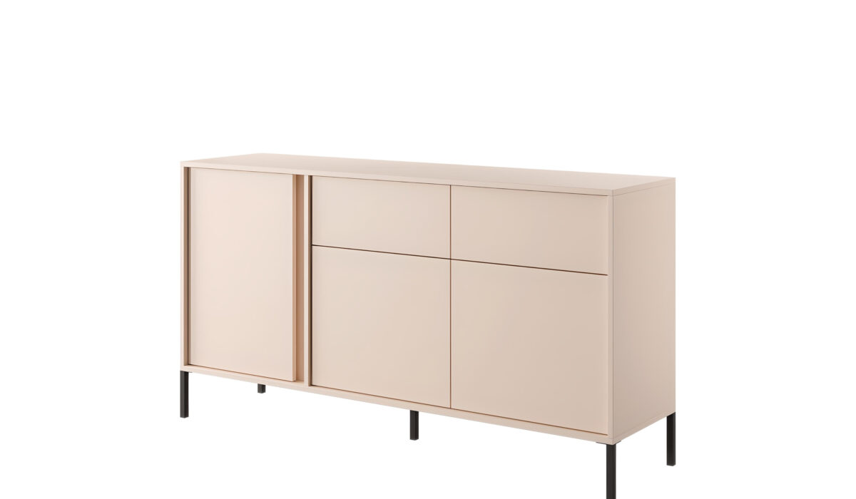 Buffet LIXIA 3 portes 2 tiroirs fabrication européenne beige