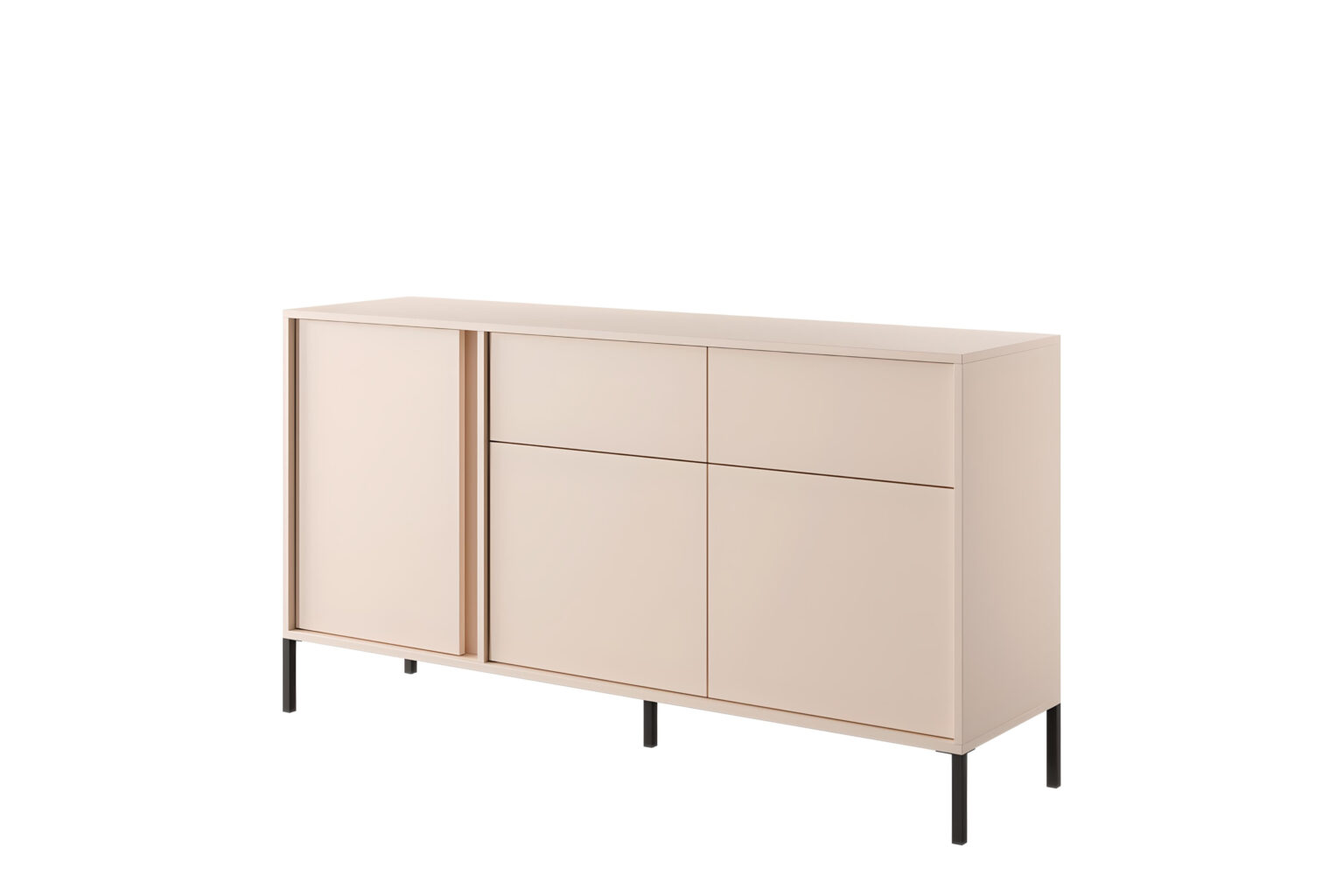 Buffet LIXIA 3 portes 2 tiroirs fabrication européenne beige