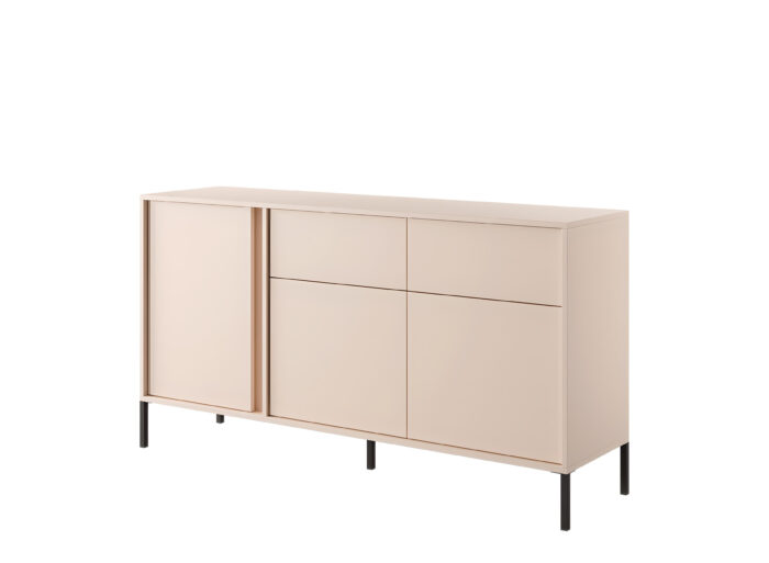 Buffet 3 portes 2 tiroirs 155 cm Beige – LIXIA