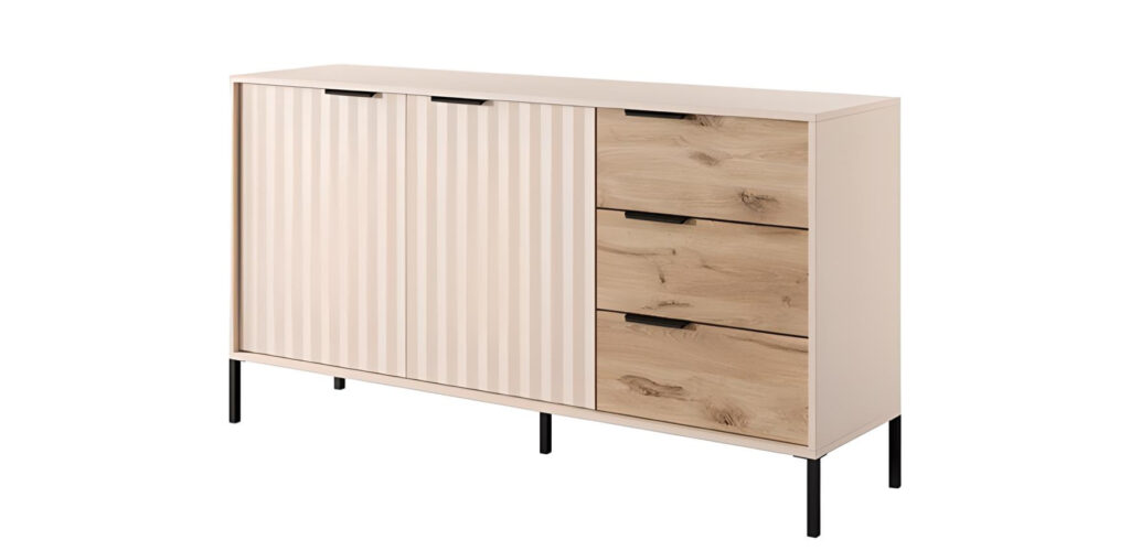 Buffet bas 2 portes 3 tiroirs 155 cm - LIEF