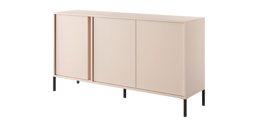 Buffet bas 3 portes Beige 155 cm - LIXIA