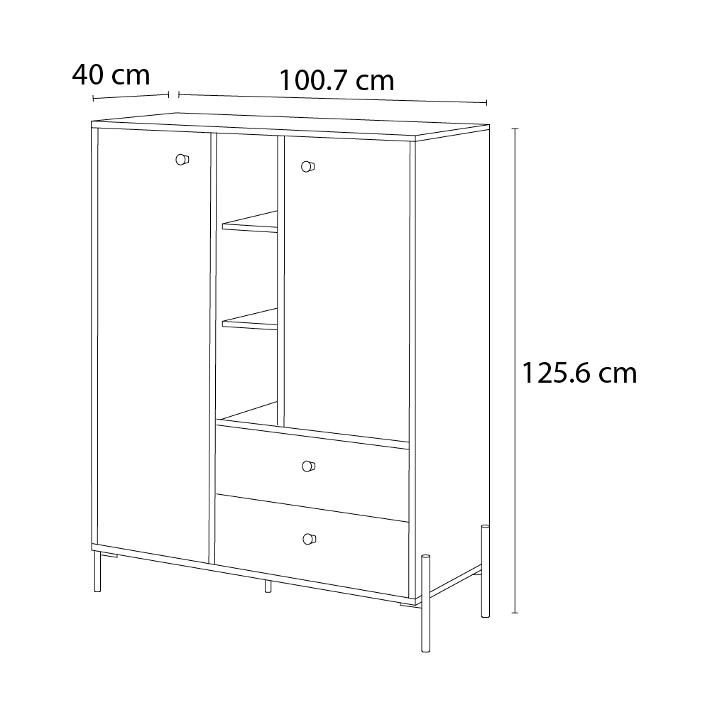 Buffet haut 125 cm CALA Anthracite-01