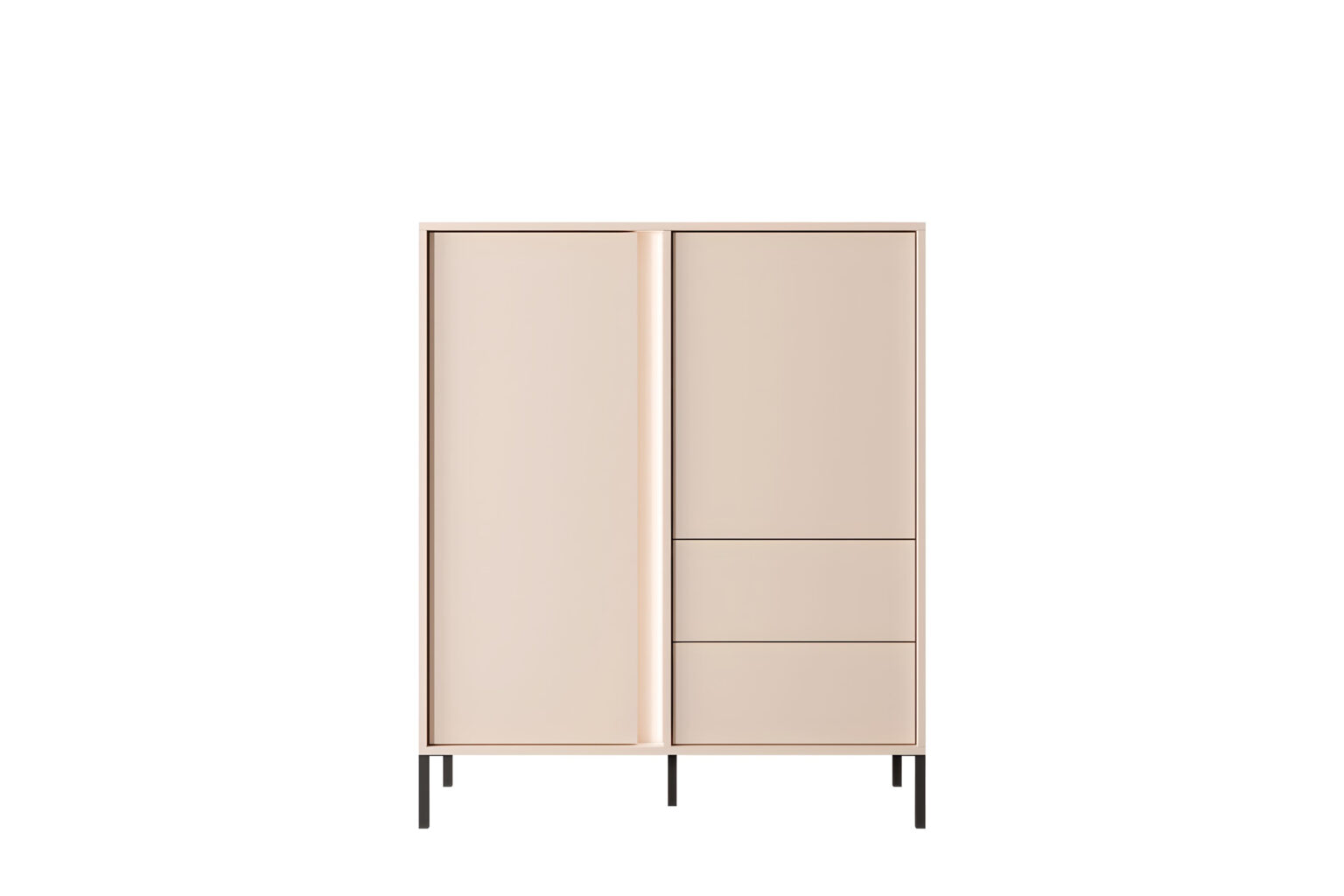 Buffet haut 2 portes 2 tiroirs 125 cm - LIXIA