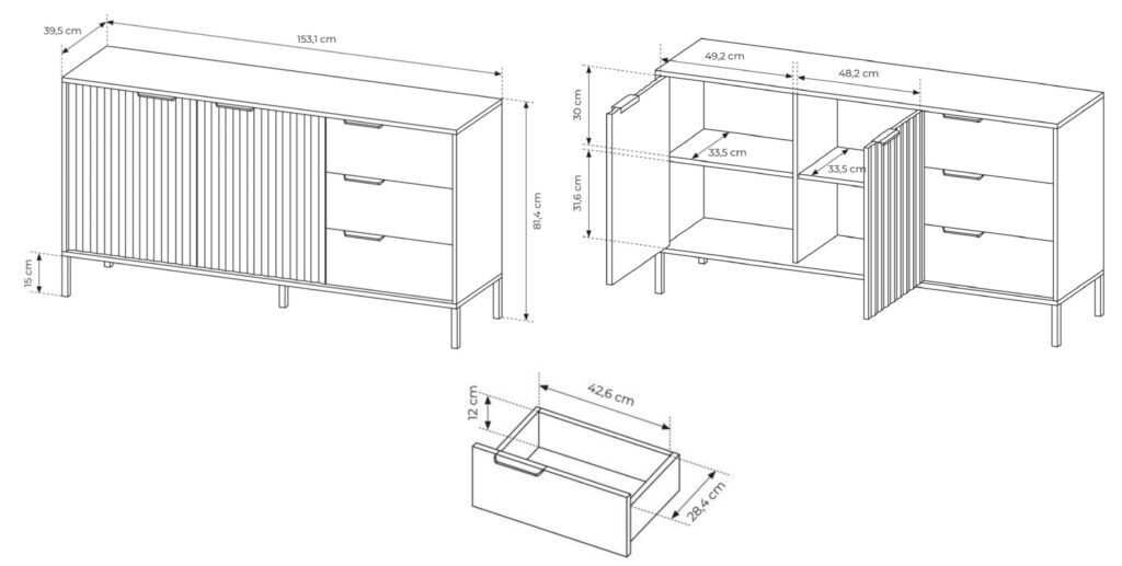 Croquis buffet bas LIEF KAMAZZA