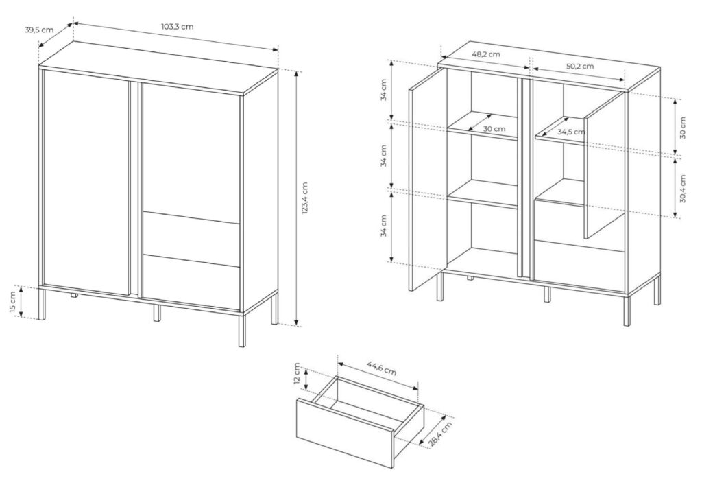 Croquis buffet haut LIXIA KAMAZZA