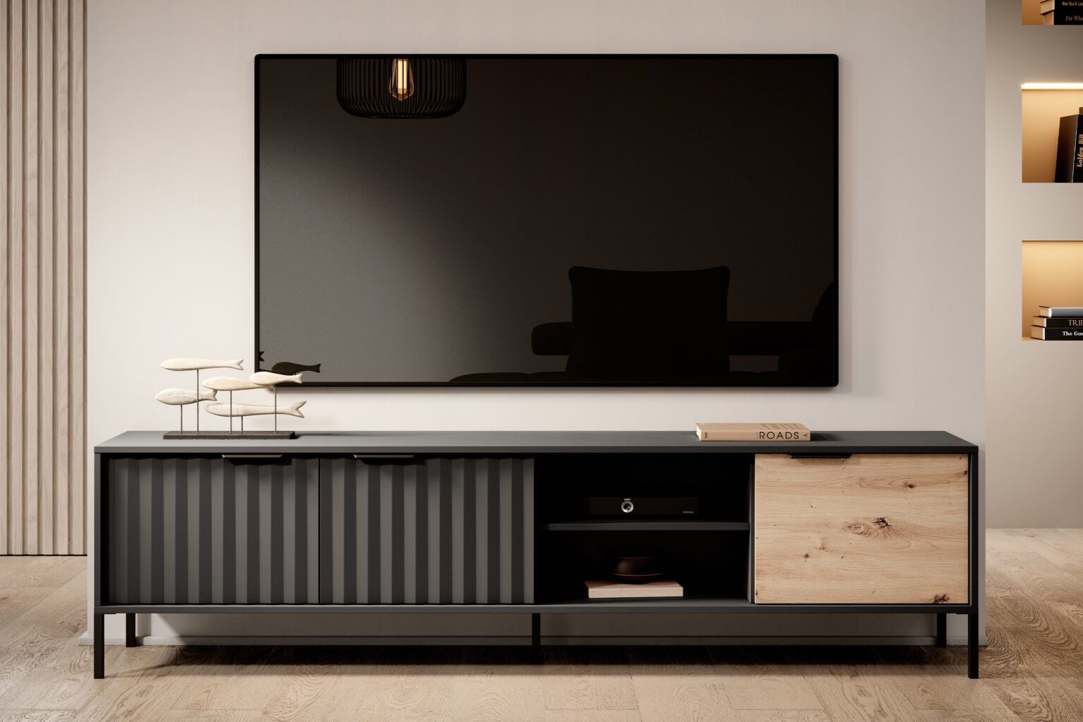 Design et distinction avec le meuble TV LIEF 200 cm