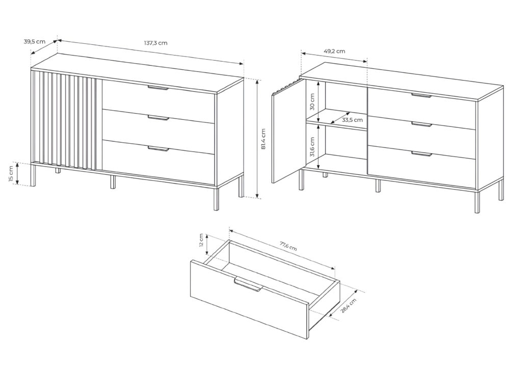 Schéma croquis commode LYTA KAMAZAA