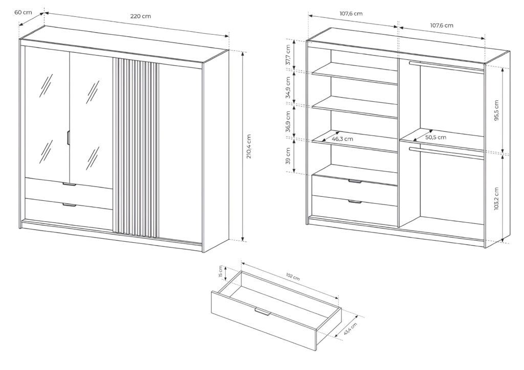 Schéma croquis Armoire LYTA KAMAZAA