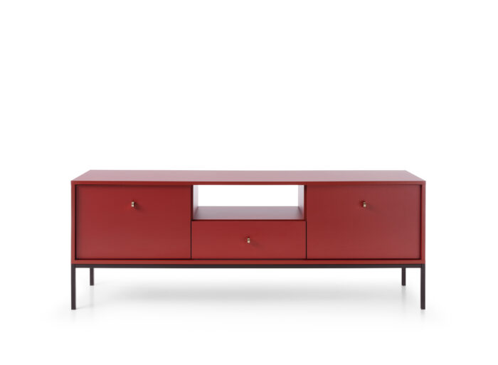 Meuble Télé 2 portes 1 tiroir Rouge 154 cm – ROSALIA