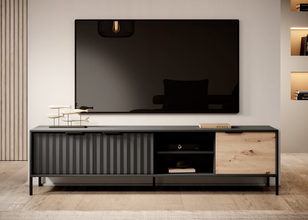 Design et distinction avec le meuble TV LIEF 200 cm