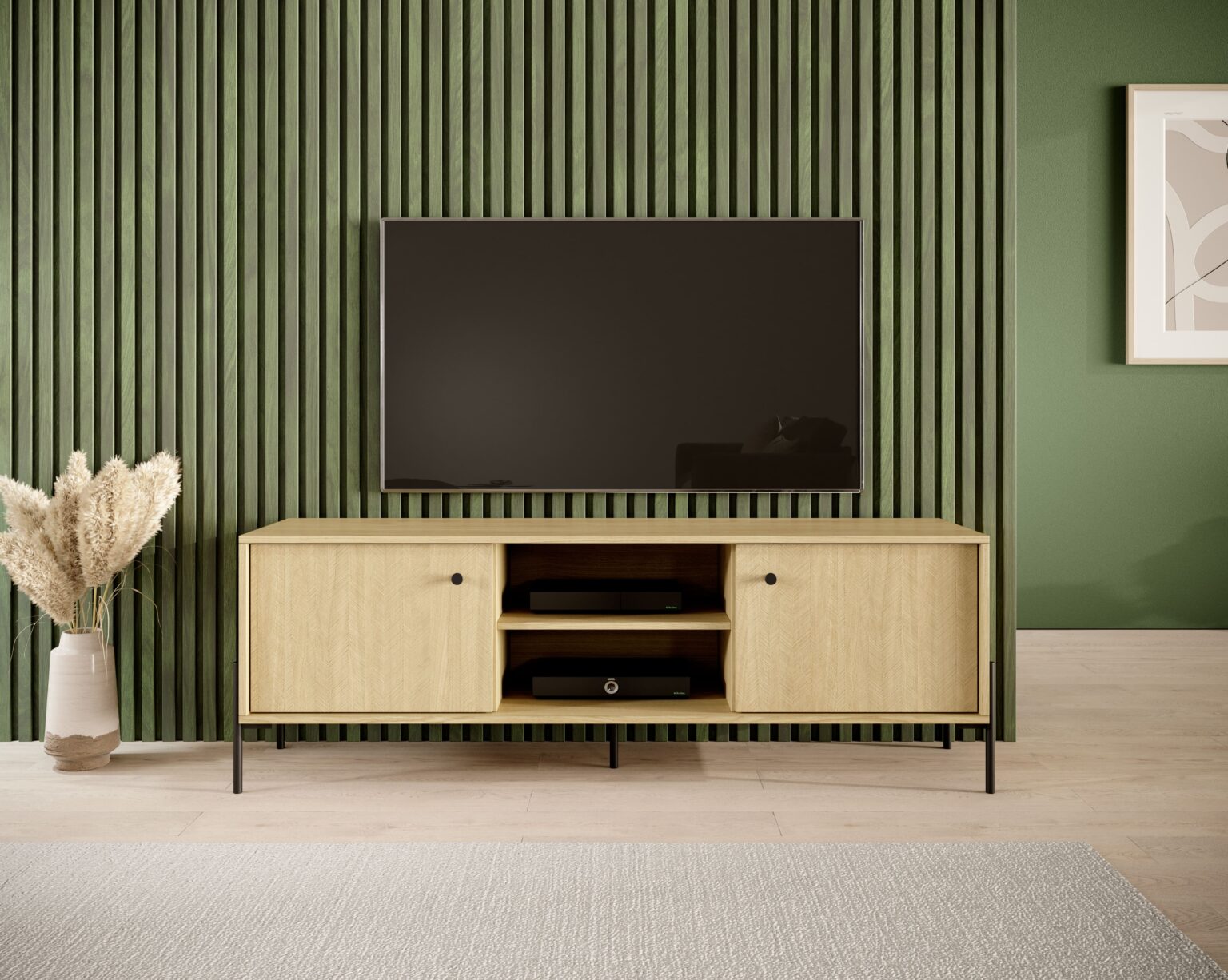 Meuble télé NAVDI 157 cm salon ambiance KAMAZZA