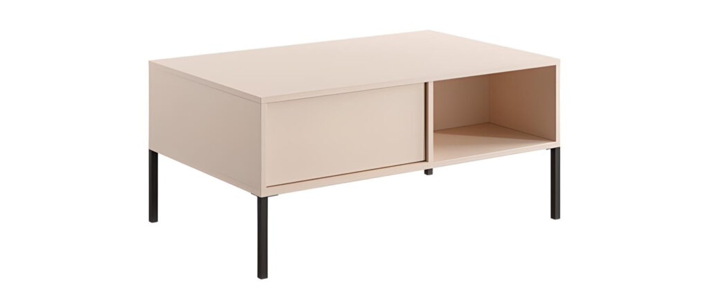 Table basse 2 tiroirs Beige - LIXIA