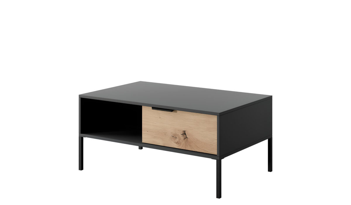 Table basse LIEF NOIR 1 tiroirs salon tendance KAMAZZA