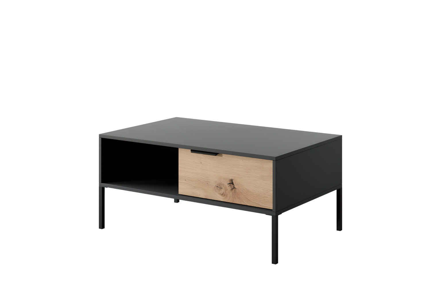 Table basse LIEF NOIR 1 tiroirs salon tendance KAMAZZA