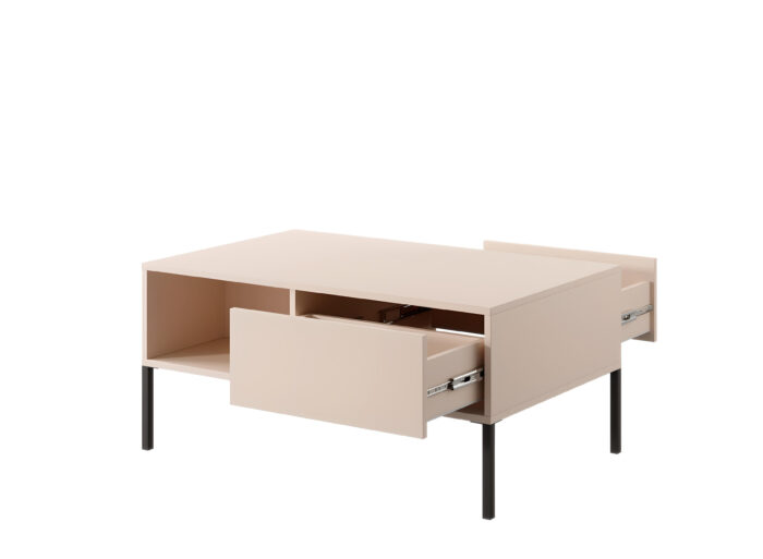 Table basse 2 tiroirs Beige – LIXIA