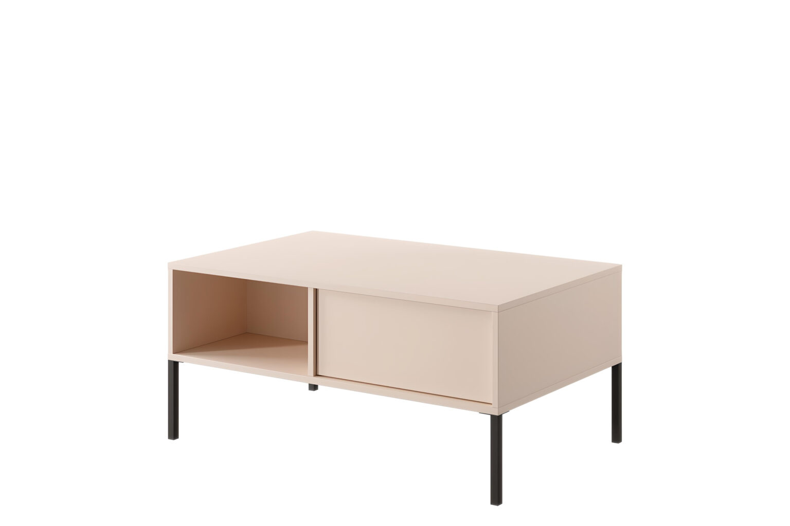 Table basse beige LIXIA fonctionnel avec ses tiroirs