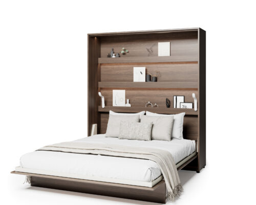 KAMAZZA Lit escamotable ouverture pneumatique SMART 180x200 Chêne foncé 5
