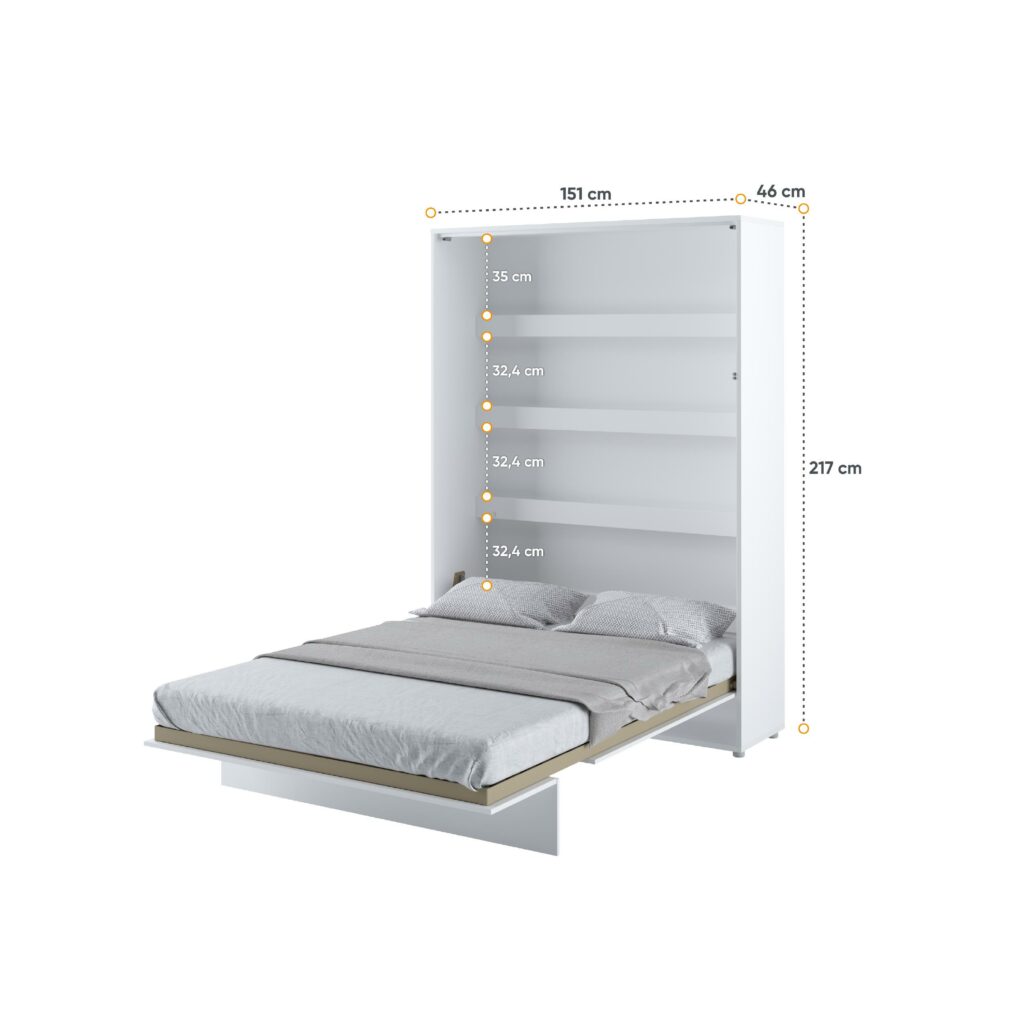 KAMAZZA Lit escamotable ouvert SMART 140 x 200 cm Blanc 1