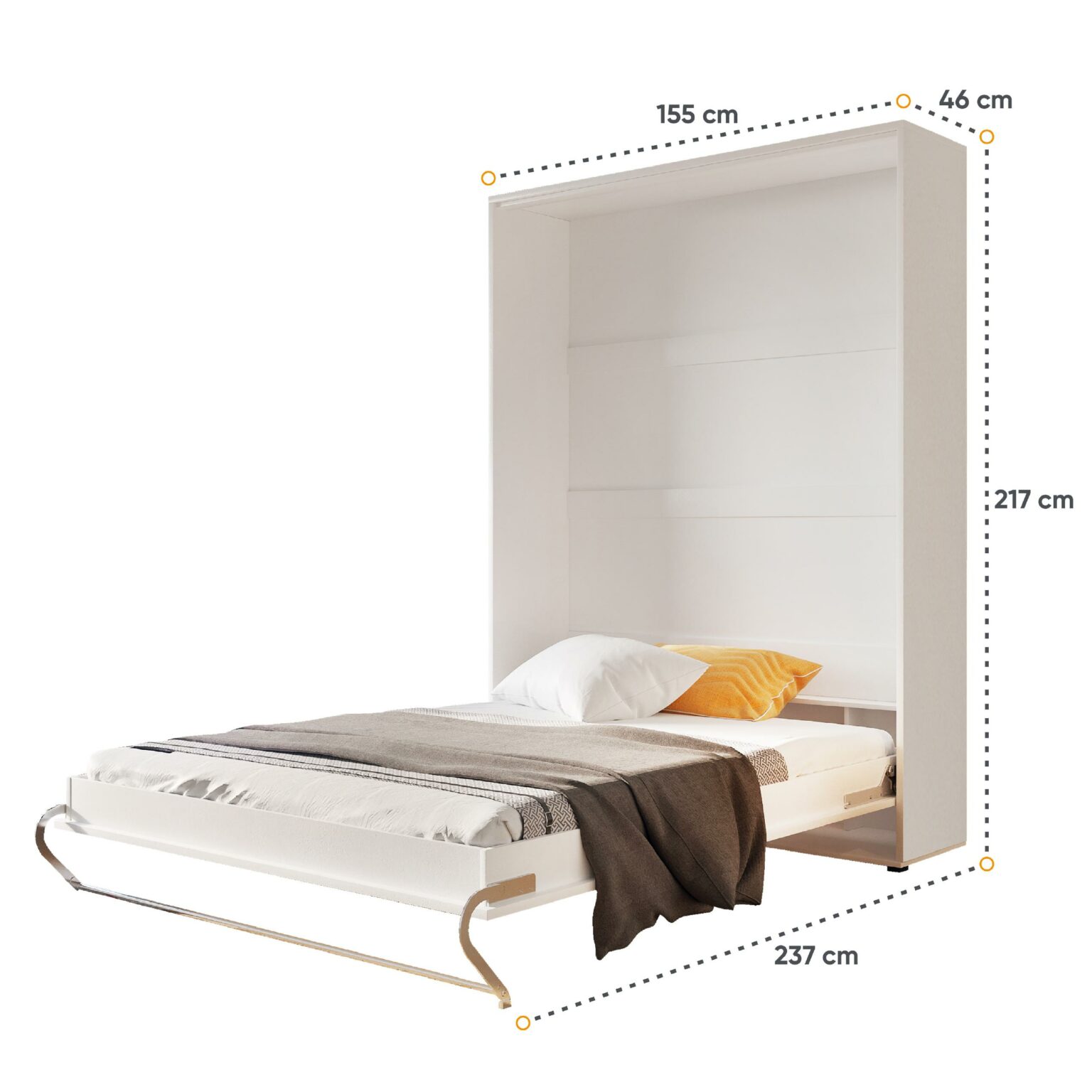 KAMAZZA Lit escamotable GAIN pour un gain d'espace quotidien blanc 1