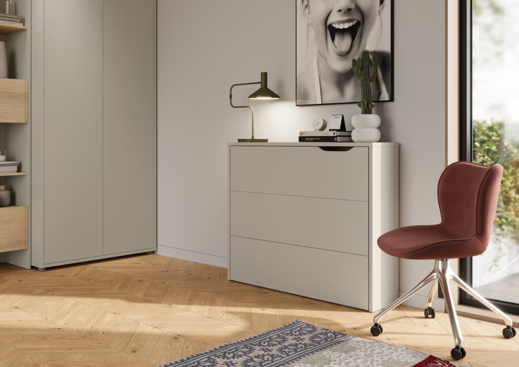 KAMAZZA Bureau escamotable ENJOY 115 cm ouverture à gauche - Cachemire