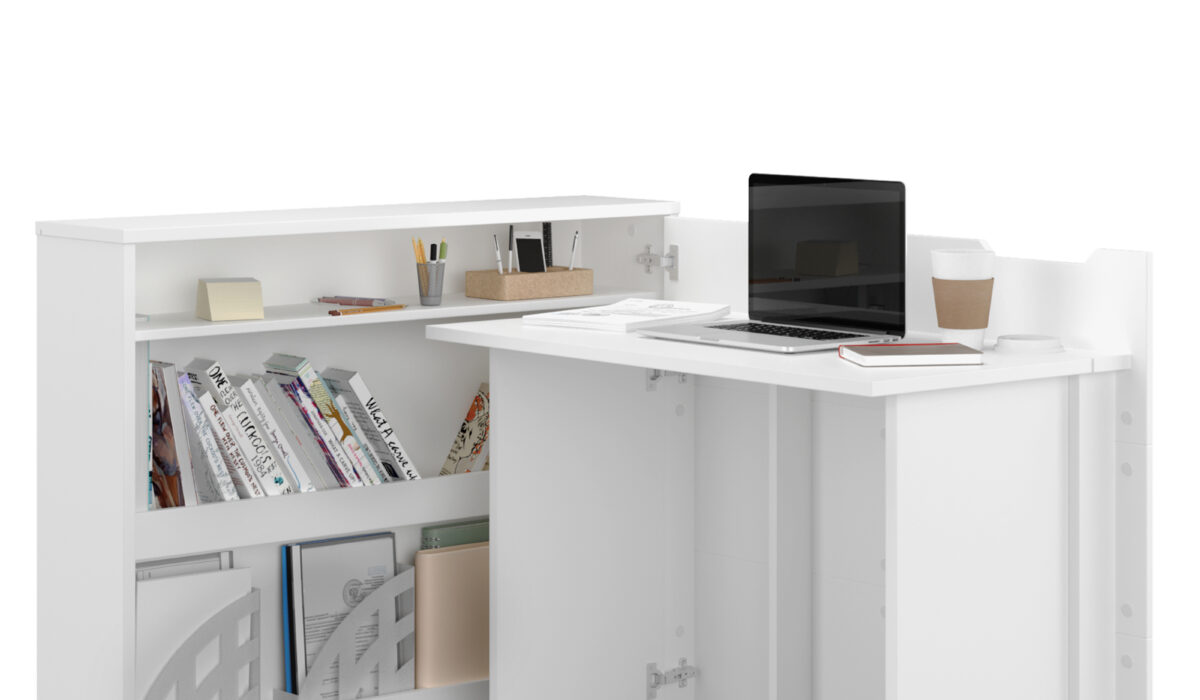 Design Intelligent : Bureau Escamotable ENJOY 115 cm, Ouverture à Droite pour Gain d'Espace Optimal"