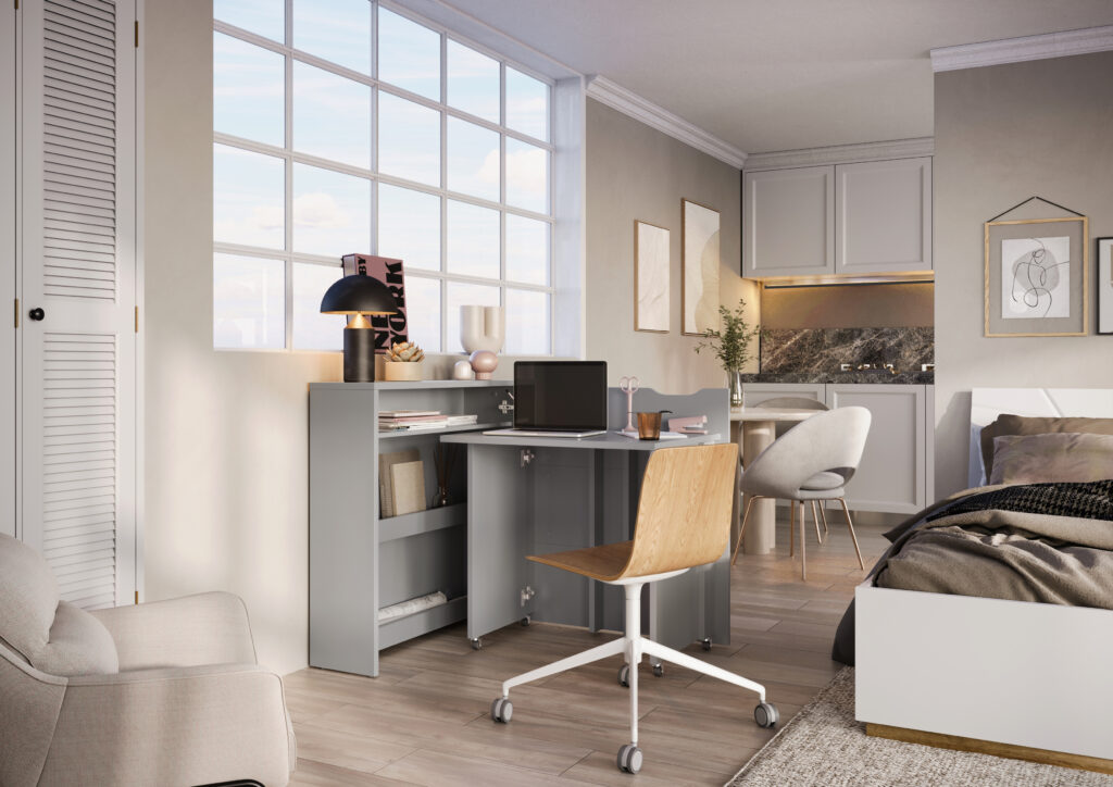 Bureau Escamotable EASY 90 cm - Mobilier de Bureau Compact et Design pour Petits Espaces - Solution Élégante et Pratique pour Home Office