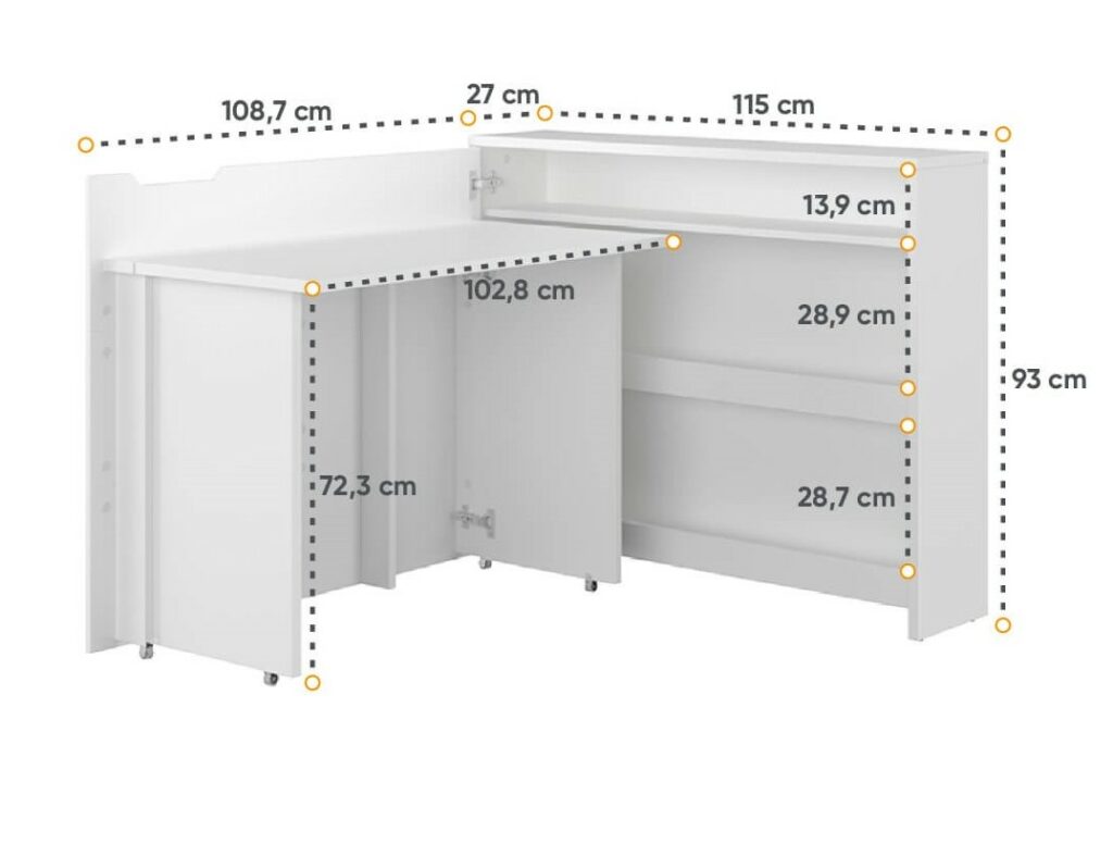 KAMAZZA Bureau escamotable dimensions