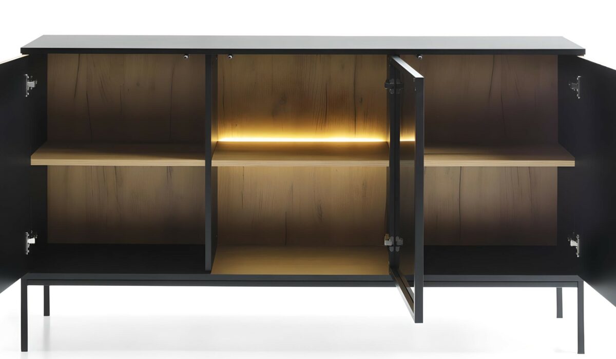 Buffet MAEL l'alliance parfaite de la fonctionnalité et du style, avec éclairage LED pour une touche de modernité dans votre intérieur