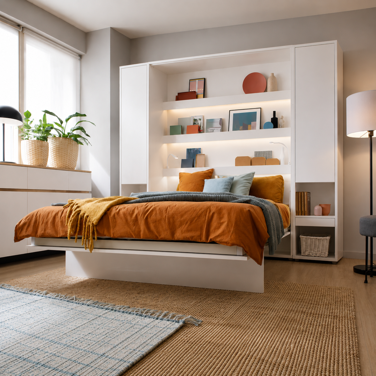 Chambre gain de place avec lit escamotable 2 personnes KAMAZZA