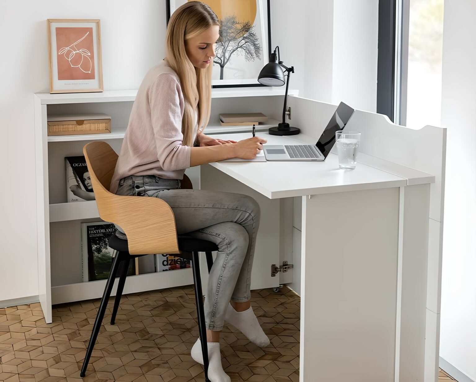 Harmonie et fonction bureau escamotable 115 cm, la réponse élégante aux petits espaces urbains