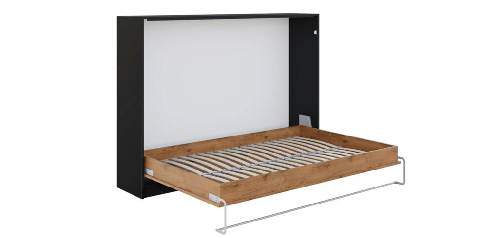 Lit ecsamotable horizontal avec sommier et rangements ZEN