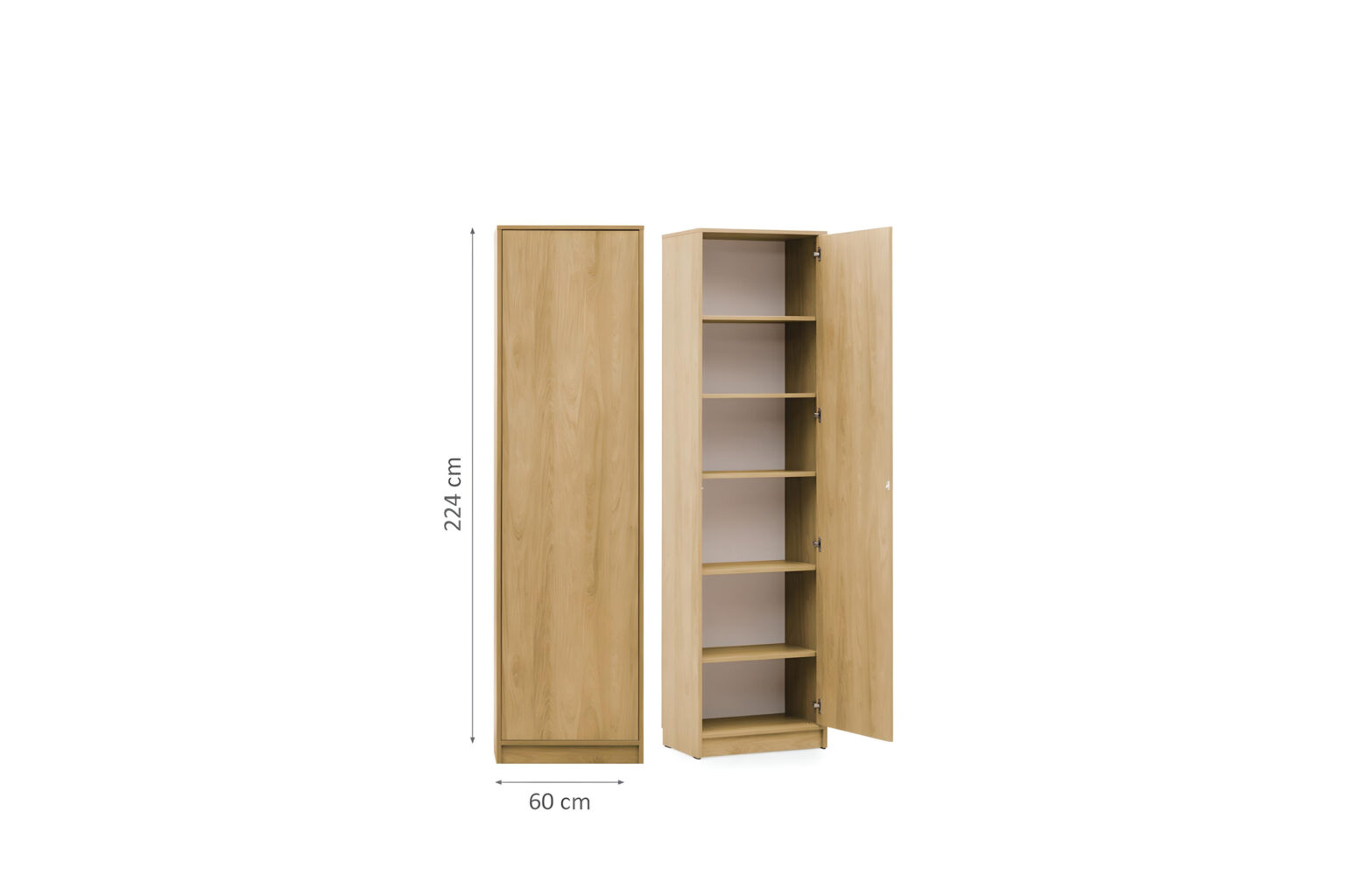 Armoire droite avec 6 étagères couleur bois