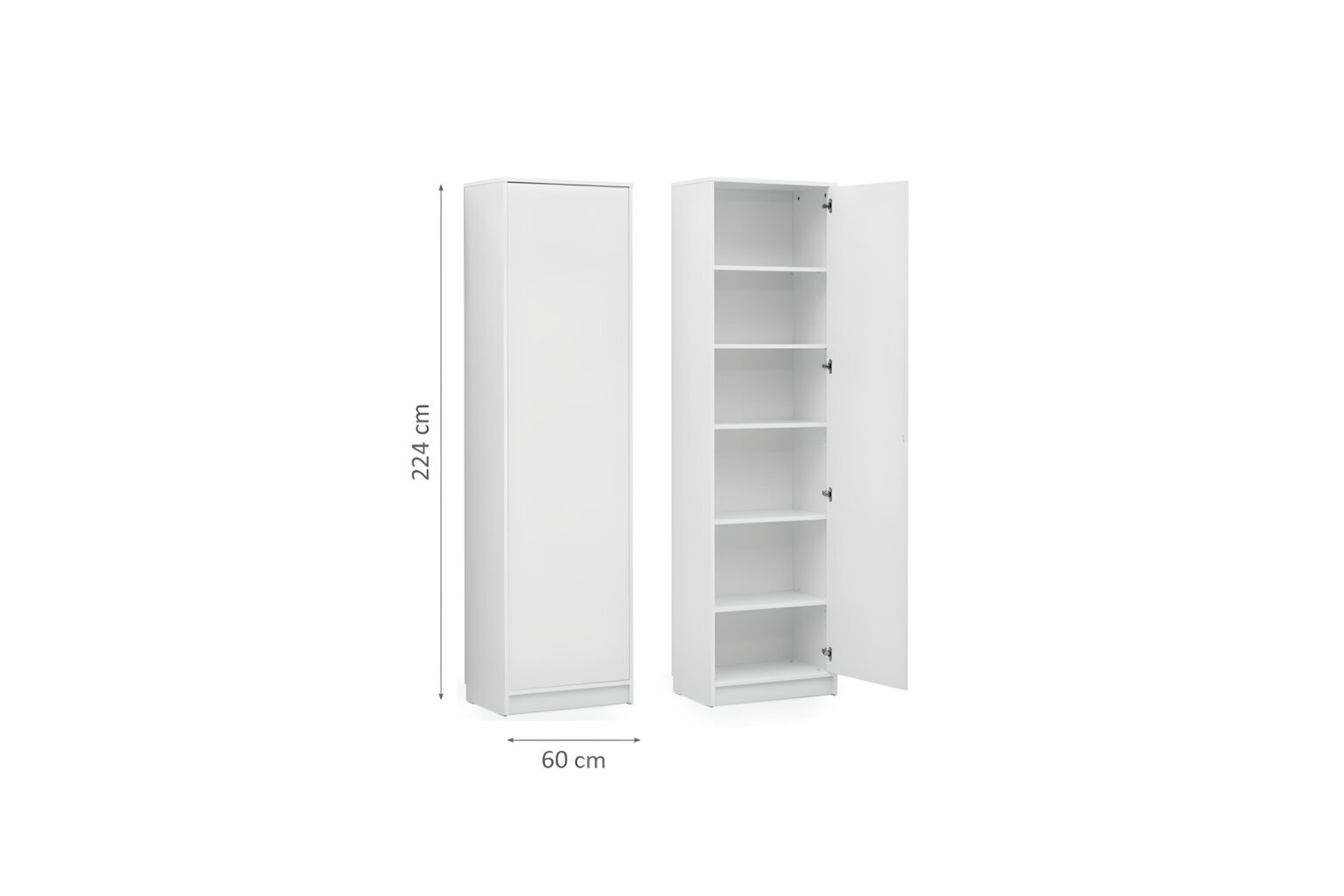 Armoire droite avec étagères blanc