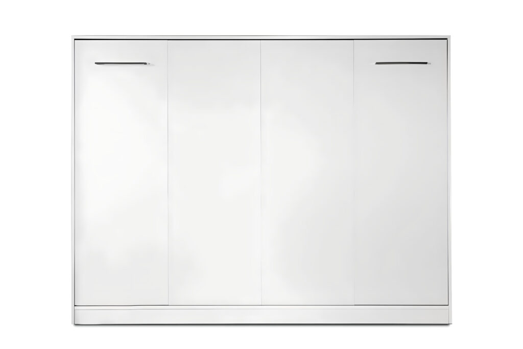 Lit escamotable horizontal fermé 140 x 200 cm ZEN blanc