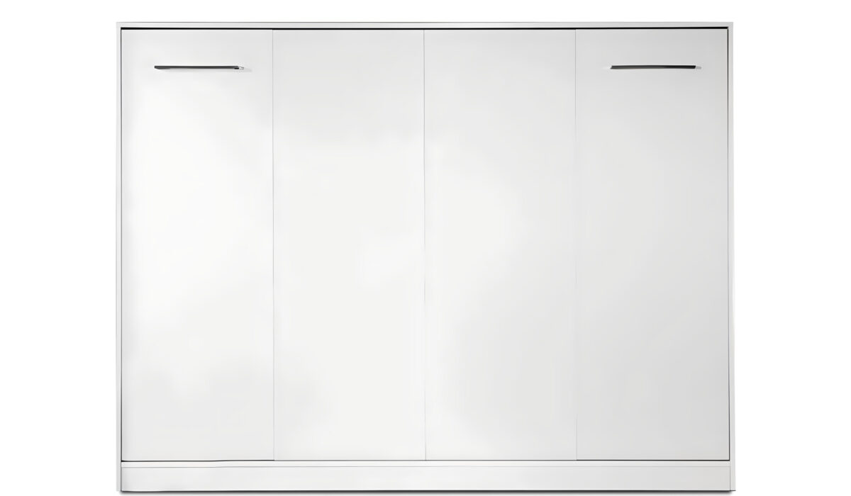 Lit escamotable horizontal fermé 140 x 200 cm ZEN blanc