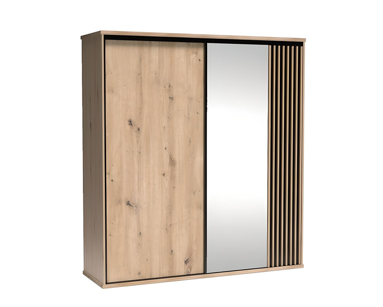 Armoire 2 portes ZEBRA 200 cm fonctionnelle avec ses nombreux rangements KAMAZZA