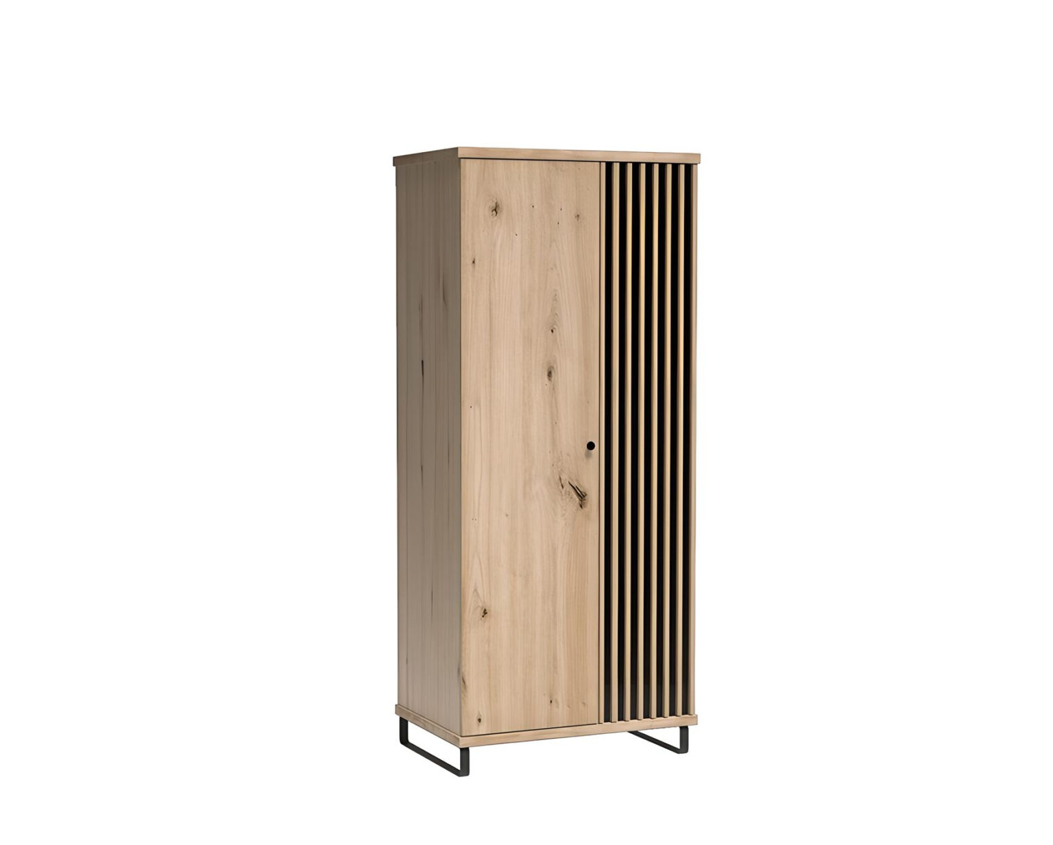 Armoire ZEBRA 90 cm Chêne, pieds métal