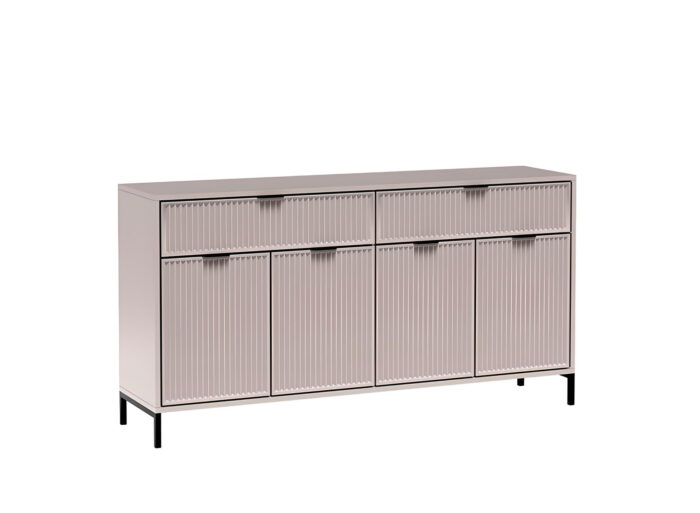 Buffet 4 portes 2 tiroirs avec étagères 165 cm KELLY beige