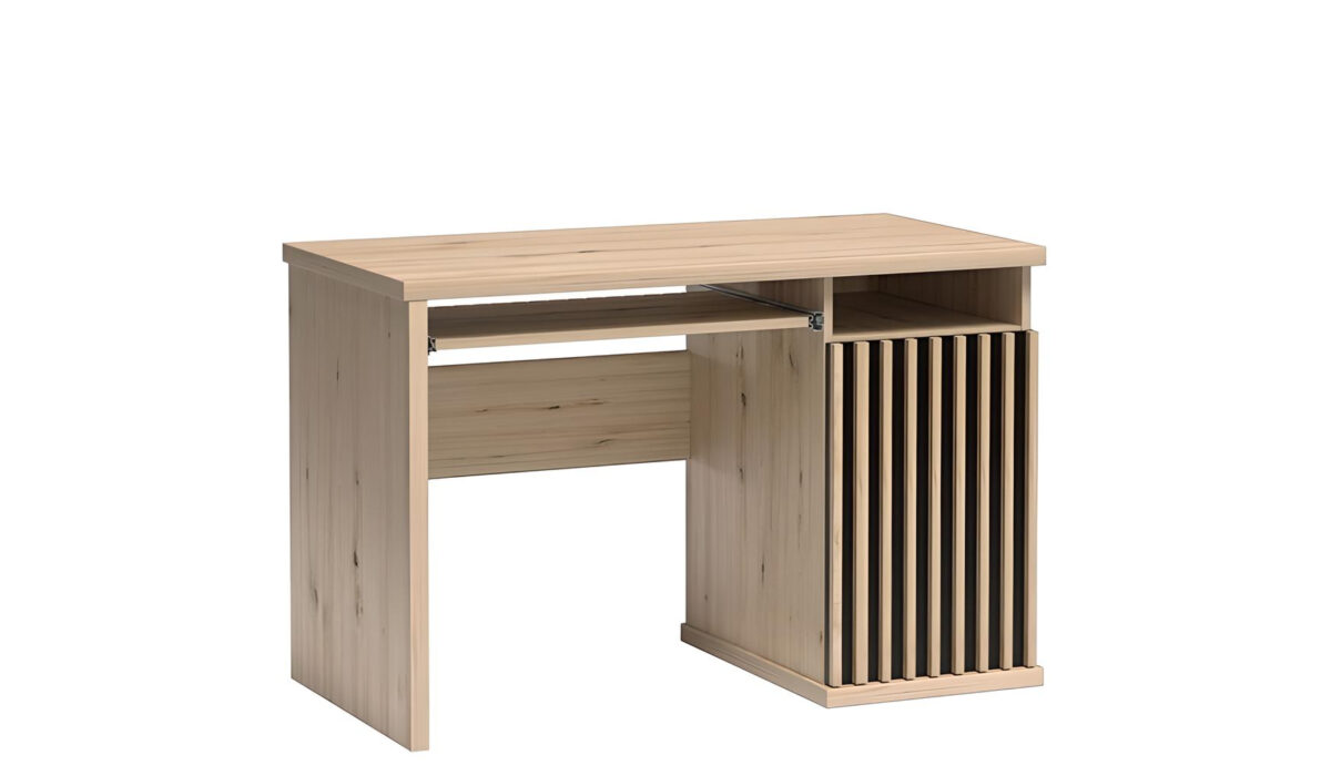 Bureau 4 étagères Chêne et Noir 120 cm - ZEBRA