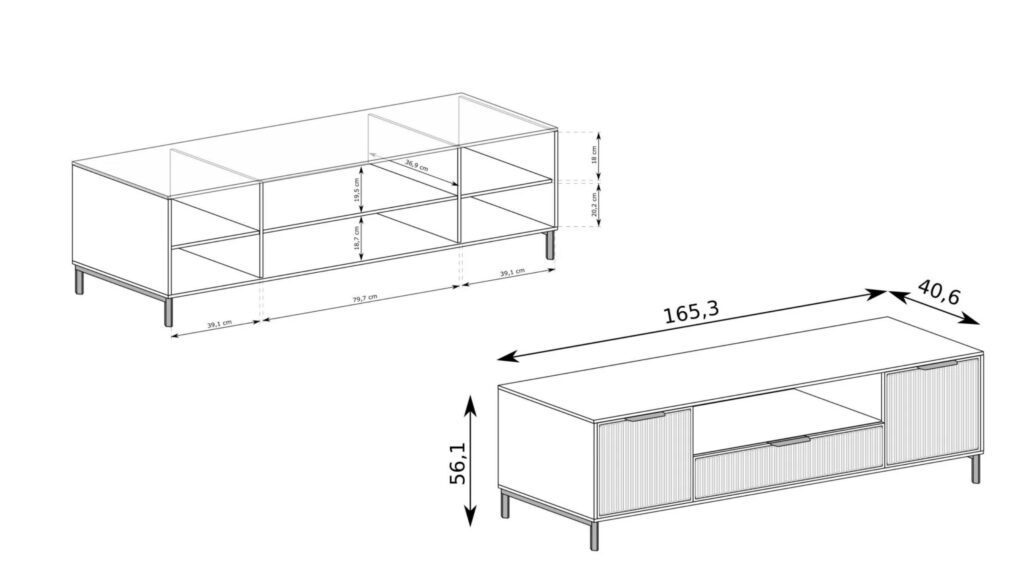 Croquis meuble télé KELLY